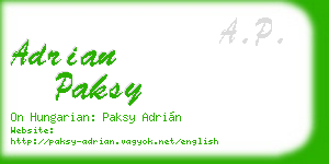 adrian paksy business card