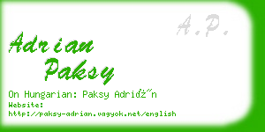 adrian paksy business card